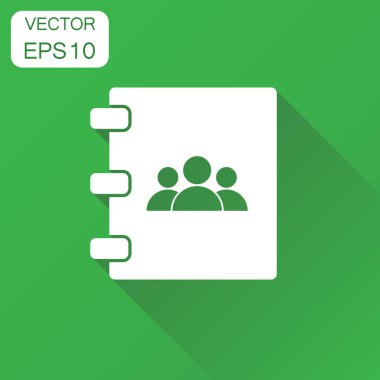 Adres defteri simgesini. İş kavramı kişi Not piktogram. Vect