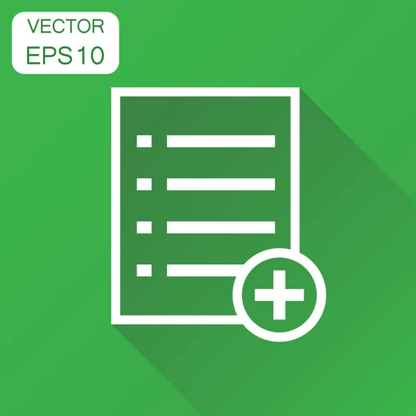 Додати піктограму списку документів. Піктограма записки бізнес-концепції документа — стоковий вектор