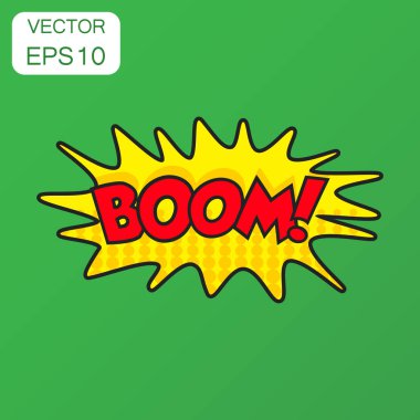 Boom komik ses efektleri simgesi. İş kavramı ses kabarcık spe