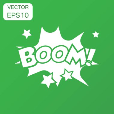 Boom komik ses efektleri simgesi. İş kavramı ses kabarcık spe