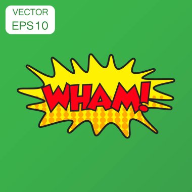 Wham komik ses efektleri simgesi. İş kavramı güm ses bubbl