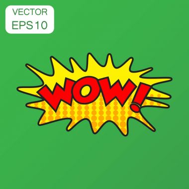 Komik ses efektleri simgesi Vay. İş kavramı wow ses kabarcık 