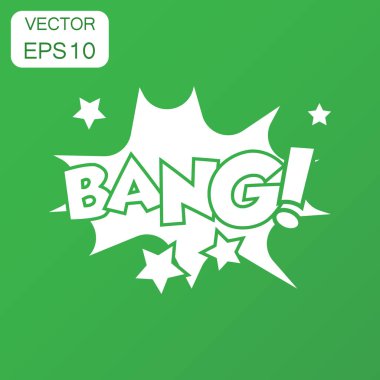 Bang komik ses efektleri simgesi. İş kavramı bang ses bubbl