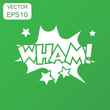 Wham komik ses efektleri simgesi. İş kavramı güm ses bubbl