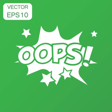 Ayy komik ses efektleri simgesi. İş kavramı oops ses bubbl