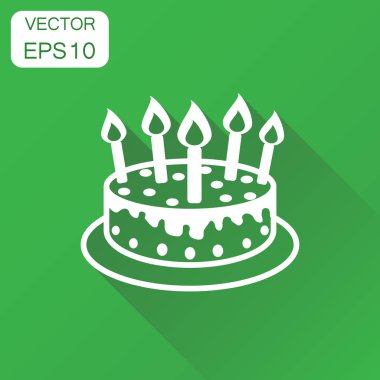 Mum simgesi ile pasta. İş kavramı pasta piktogram. Vektör Il