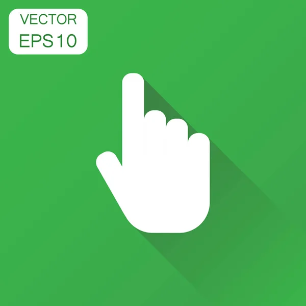 Haga clic en icono de mano. Concepto de negocio cursor finger pictogram. Vecto. — Vector de stock