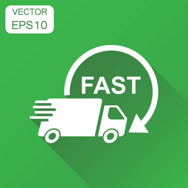 Teslimat kamyonu simgesi. İş kavramı hızlı teslimat hizmeti gemi