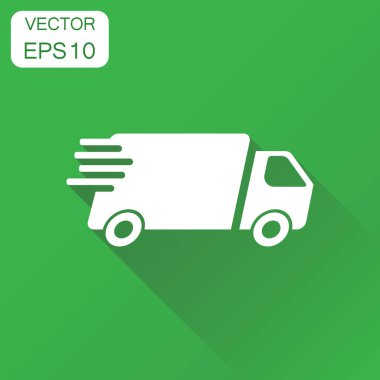 Teslimat kamyonu simgesi. İş kavramı hızlı teslimat hizmeti gemi