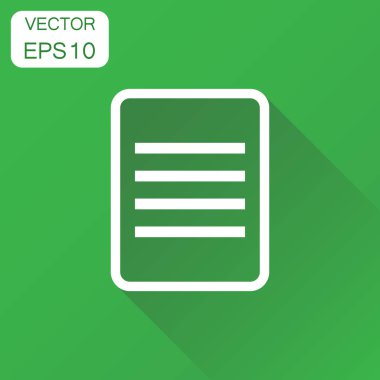 Belge simgesi. İş kavramı Not Belge piktogram. Vektör 