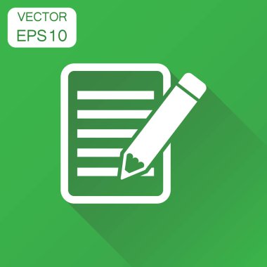 Kalem simgesi ile belge. İş kavramı Not Belge pictog