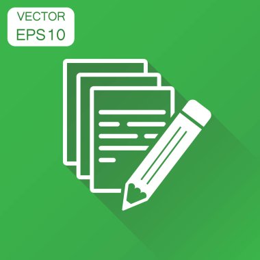 Kalem simgesi ile belge. İş kavramı Not Belge pictog