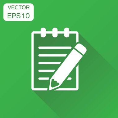 Kalem simgesi ile belge. İş kavramı Not Belge pictog