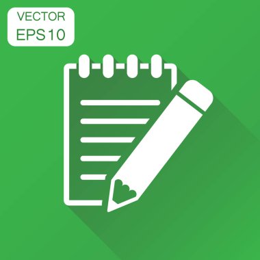 Kalem simgesi ile belge. İş kavramı Not Belge pictog