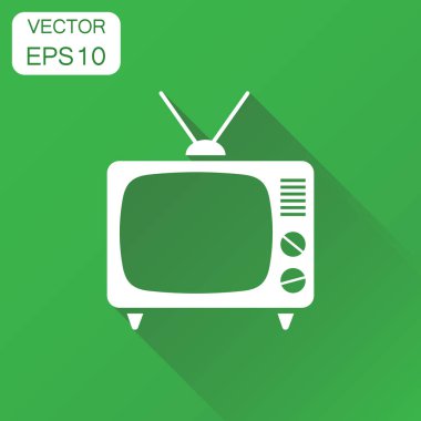 TV simgesi. İş kavramı televizyon piktogram. Vektör illustrat