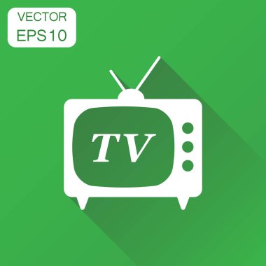 TV simgesi. İş kavramı televizyon piktogram. Vektör illustrat