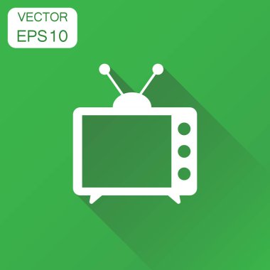 TV simgesi. İş kavramı televizyon piktogram. Vektör illustrat