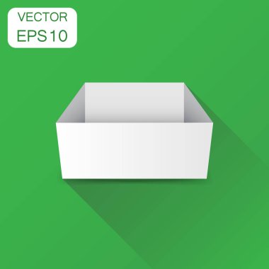 Beyaz karton paket kutu. İş kavramı kutu piktogram. VEC