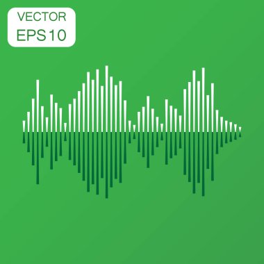 Vektör ses dalga formu simgesi. İş kavramı ses dalgaları ve mus