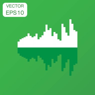 Vektör ses dalga formu simgesi. İş kavramı ses dalgaları ve mus