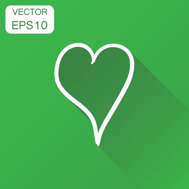 Elle çizilmiş kalp simgesi. İş kavramı aşk kalp kroki pictog