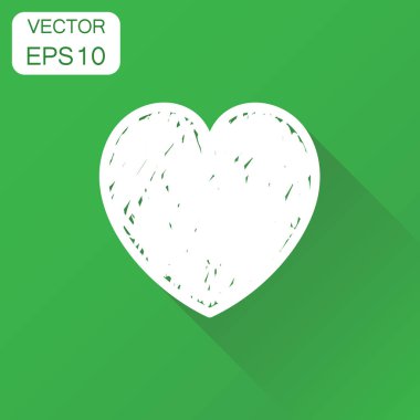 Elle çizilmiş kalp simgesi. İş kavramı aşk kalp kroki pictog