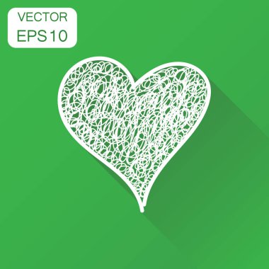 Elle çizilmiş kalp simgesi. İş kavramı aşk kalp kroki pictog