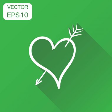 Elle çizilmiş kalp simgesi. İş kavramı aşk kalp kroki pictog