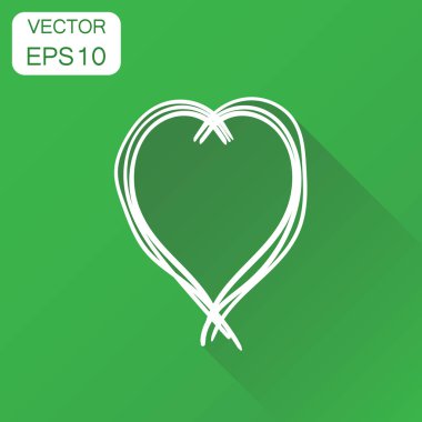 Elle çizilmiş kalp simgesi. İş kavramı aşk kalp kroki pictog