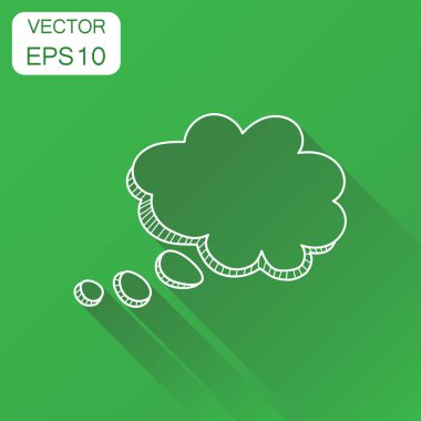 Elle çizilmiş konuşma balonu simgesinin. İş kavramı konuşma iletişim pi