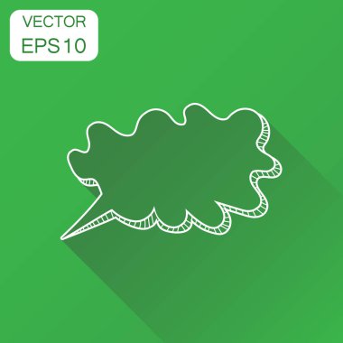 Elle çizilmiş konuşma balonu simgesinin. İş kavramı konuşma iletişim pi