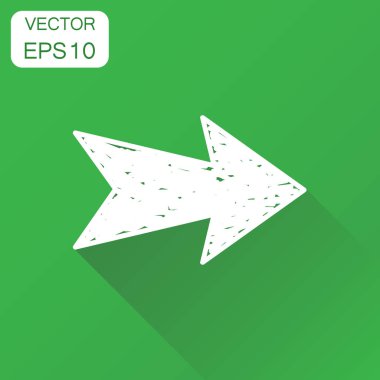 El çekilmiş ok simgesi. İş kavramı ok piktogram. Vektör 