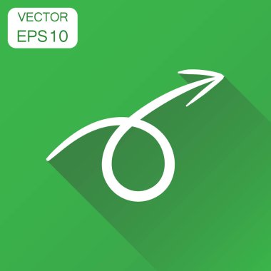 El çekilmiş ok simgesi. İş kavramı ok piktogram. Vektör 