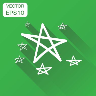 El çekilmiş yıldız simgesi. İş kavramı piktogram yıldız. Vektör 