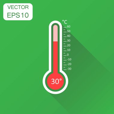 Termometre simgesi. İş kavramı hedef piktogram. Vektör illust