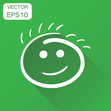 Basit gülümseme simgesi. İş kavramı elle çizilmiş yüz doodle picto