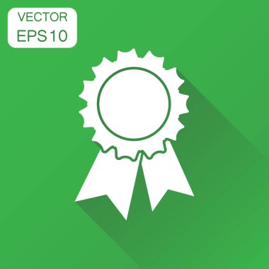 Kurdele simgesi ile rozet. İş kavramı Ödülü piktogram. Vektör