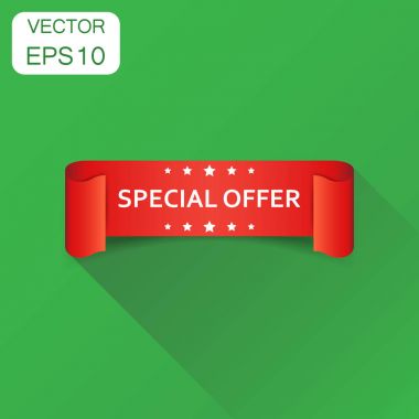 Özel Fırsat kurdele simgesi. İş kavramı indirim Satılık sticke