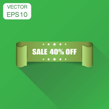 Satış % 40 kurdele simgesi. İş kavramı satış yüzde 40 etiket l