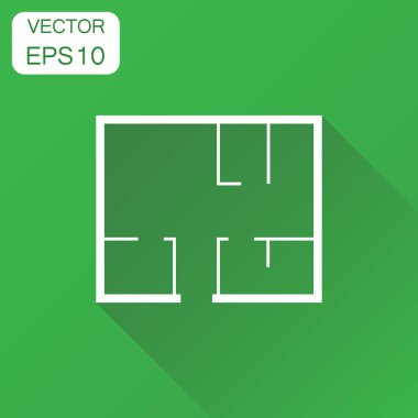 Ev planı simgesi. İş kavramı Oda planı sembol. Vektör Il