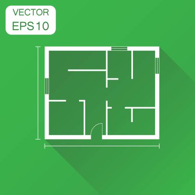 Ev planı simgesi. İş kavramı Oda planı sembol. Vektör Il