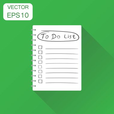 Gerçekçi sarmal simgesi ile not etmek. Yapılacaklar listesi iş kavramı 