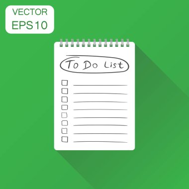 Gerçekçi sarmal simgesi ile not etmek. Yapılacaklar listesi iş kavramı 