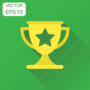 Kupa Ödülü Kupası simgesi. İş kavramı kazanan kupa piktogram.