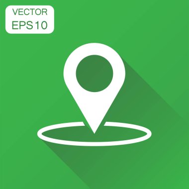 PIN gps simge. İş kavramı konumu harita sembol. Vektör Il
