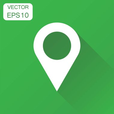 PIN gps simge. İş kavramı konumu harita sembol. Vektör Il
