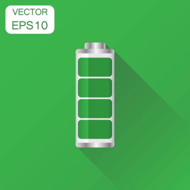 Pil şarj düzeyi göstergesi simgesi. İş kavramı pil pi