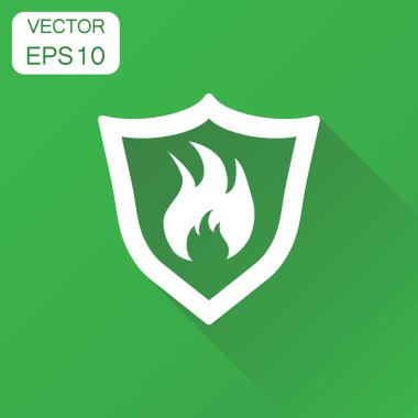 Yangın uyarı işareti kalkan kutsal kişilerin resmi. İş kavramı yangın alev picto