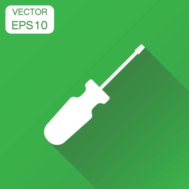 Tornavida simgesi. İş kavramı tornavida onarım aracı picto