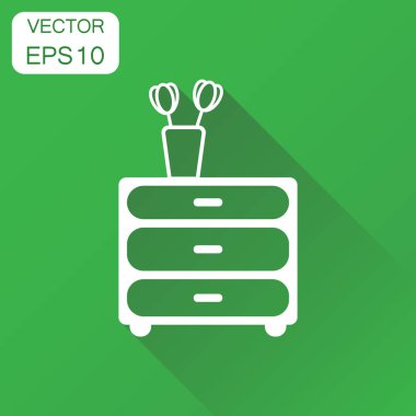 Dolap mobilya simgesi. İş kavramı mobilya piktogram. V